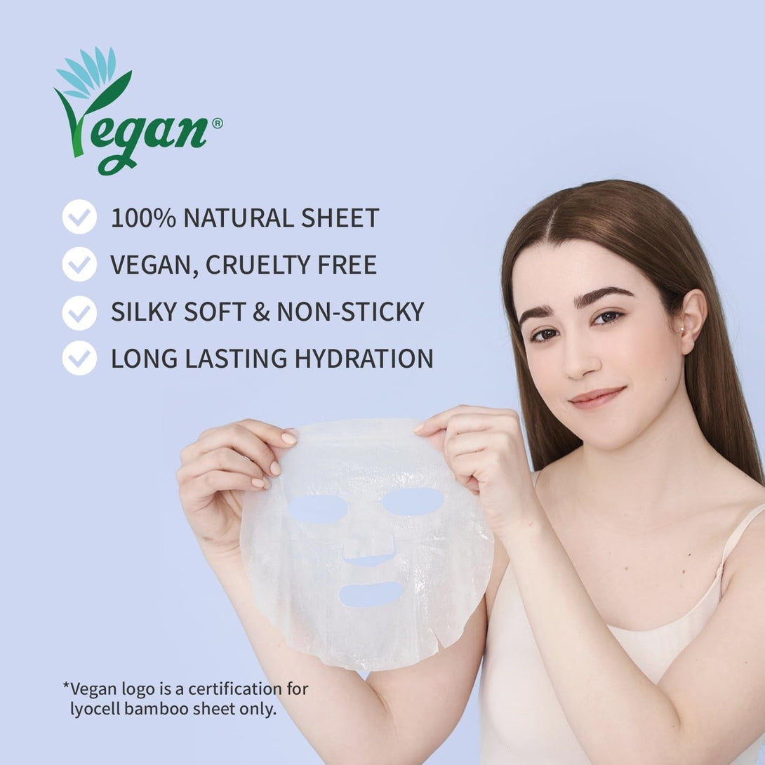 Hydrating Sheet Mask Starter Kit Variety Pack for Skin Care, Dry, Ance, Sensitive Skin, Korean Vegan Facial Sheet Mask for Men & Women, Collagen, Cica, Ceramide, Hyaluron, Retinol 5EA