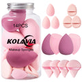14PCS Makeup Sponge Set, Beauty Blender Sponge for Foundation Blending with 3PCS Mini Makeup Sponges & 4PCS Triangle Powder Puff, Soft Make Up