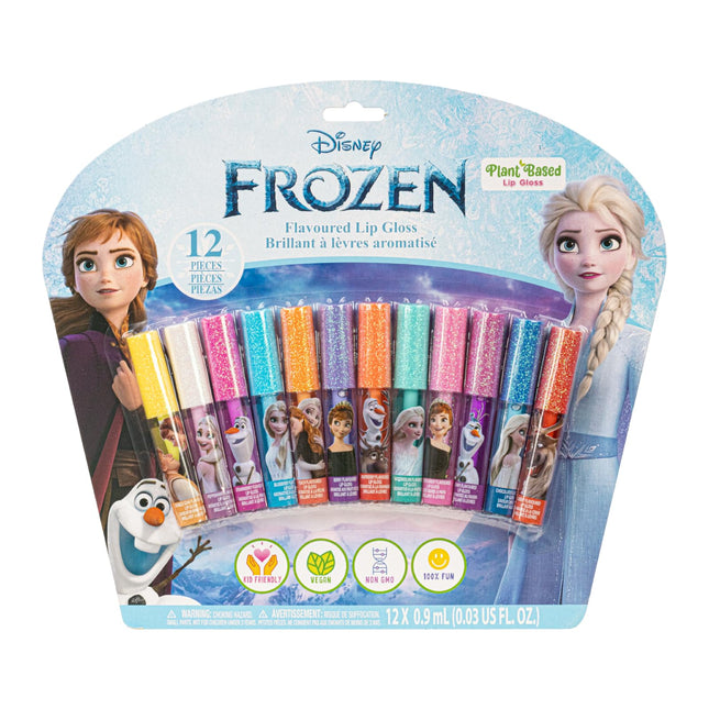 Disney Frozen 12 Piece Plant Based Lip Gloss, Girls Party Favors, First Makeup S