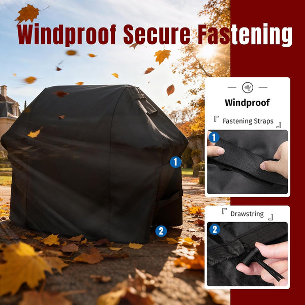 SHINESTAR Grill Cover for Outdoor Grill, Fits Weber Spirit 200/300 & Spirit II Gas Grill 600D Oxford Heavy Duty Waterproof BBQ Covers, Triple Lock