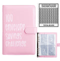 AASLOB 100 Envelopes Money Saving Challenge, 100 Envelope Challenge Binder, Easy and Fun Way to Save $5,050, Savings Challenges Budget Book Binder