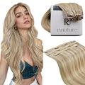 RUNATURE Clip in Hair Extensions Real Human Hair, Short Hair Extensions Clip Ins, Remy Human Hair for Women Double Weft 10 Inch 50G 3Pcs 6P22