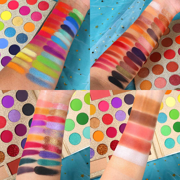 UCANBE Professional 86 Colors Eyeshadow Palette with 15Pcs Makeup Brushes Set Matte Glitter Long Lasting Highly Pigmented Waterproof Contour Blush