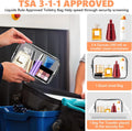 AURUZA 4 Pack Clear Toiletry Bag, Portable Travel Makeup Pouch with Zipper, TSA Approved Organizer, PVC Cosmetic for Airport Airline Compliant