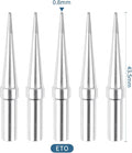 Yakamoz 5Pcs ET Series Soldering Iron Tips ETO Soldering Tip Set Replacement Solder Tips for Weller WE1010NA WES51 WES50 PES51 PES50 WEP70 EC1002