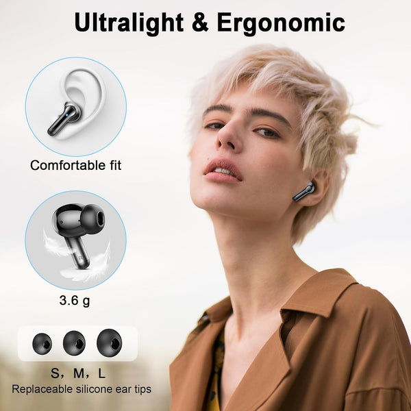 Wireless Earbuds, 2026 3D-Stereo Bluetooth 5.4 Headphones Deep Bass Ear Bud, 4 ENC Noise Cancelling Mic, 40+Hrs USB-C Earphones, IP-X7 Waterproof
