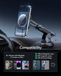 ESR for Qi2 15W Magsafe Car Mount Charger, Qi2-Certified Magsafe Car Charger, Dashboard/Windshield Magnetic Wireless Charging, Car Phone Mount for