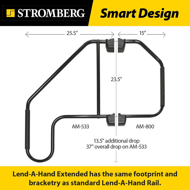 Stromberg Carlson AM-533 Lend-A-Hand Extended Assist Rail - RV Handrail, RV Handle Grab Bar by Door, Camper Hand Rail, R