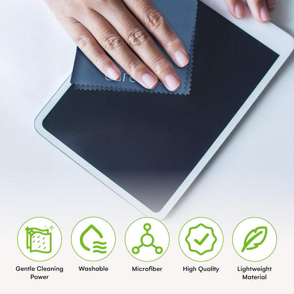 Care Touch Microfiber Cleaning Cloths, 6 Pack - Cleans Glasses, Lenses, Phones, Screens, Other Delicate Surfaces - Large Lint Free Microfiber