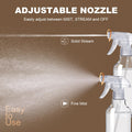 Plastic Spray Bottles (2-Pack, 16.9 Oz) Heavy Duty Spraying, Mist & Stream Clear, 2-Pack