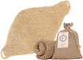 Natural Loofah Exfoliating Body Scrubber, Handmade Durable Wash Cloth, Back Scrubber with Handles for Bath and Shower, Deep Clean, Skin Care,