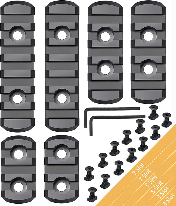 Polymer Picatinny Accessory Rail Single Picatinny Rail, 3 3 5 5 7 7 Slots, with 13 T-Nuts & 13 Screws & 2 Allen Wrench