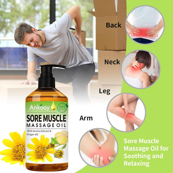 Fathers Day Gift from Wife-3 Pack Massage Oil for Massage Therapy,Sore Muscle Arnica Oil & Lavender Massage Oils for Date Night & Ginger Oil