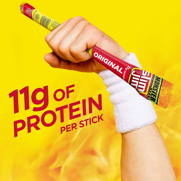 Slim Jim Monster Smoked Meat Sticks, Original Flavor, High Protein, 1.94 oz. (18 Count) Original 34.92 Ounce (Pack of 1)