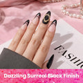 Beetles Hot Pink Gel Nail Polish Set, Electric Carnival Glitter Gel Polish | 6 Colors Glitter Purple and Black Shimmer Dreamy Swirl Thread Effect,