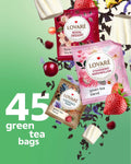 LOVARE Black and Green Tea Bags Variety Pack - Made in Ukraine Tea Sampler - Individually Wrapped 90 Assorted Tea Bags - Gift Box for Tea Lovers