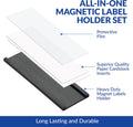 50 Pack "C" Channel Magnetic Label Holders 1X3 with 100 White Card Inserts, 50 Clear Plastic Protectors and Bonus 20 Colorful Cardstock Inserts in