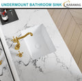 16 Inch Undermount Bathroom Sink Small Rectangle Undermount Sink White Ceramic Under Counter Bathroom Sinks with Overflow (15.70"x11.69")