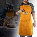 Leather Welding Apron, Flame & Spark Resistant Bib, Safety Smock, Protective Clothing Gear for Blacksmiths, Welders & Woodworkers, 23X35 Inches