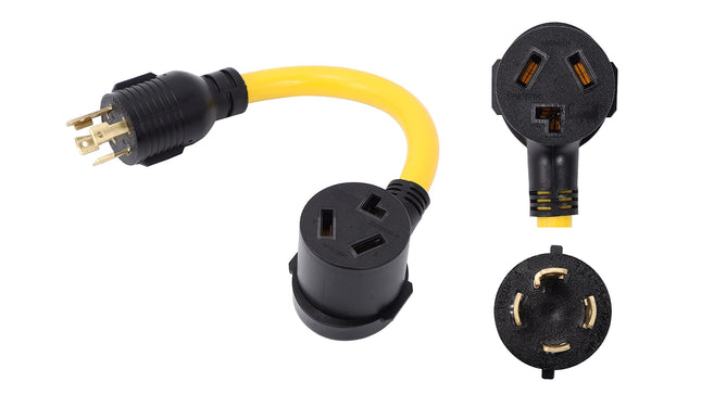 ONETAK NEMA L14-30P to 10-30R 240V 30 Amp 4 Prong Twist Lock Male Plug to 3 Prong Female Outlet Receptacle Generator Wel