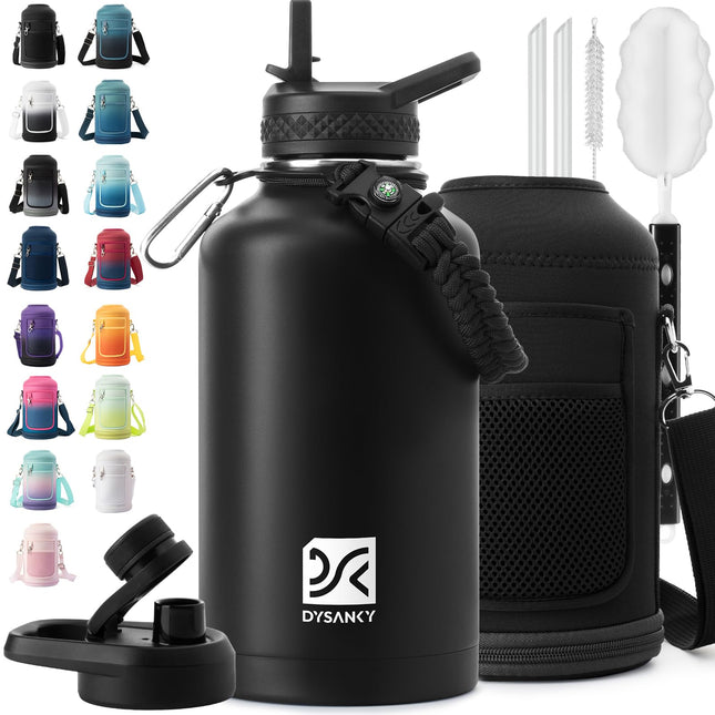 Insulated Water Bottle | Thickened Stainless Steel Vacuum Metal Thermos | Portable Sports Half Gallon Large Water Jug fo