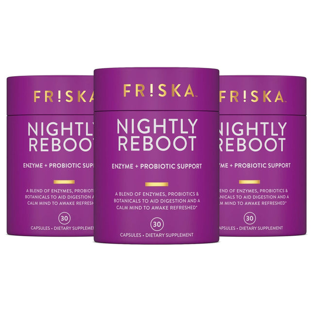 FRISKA Nightly Reboot Enzyme and Probiotics Supplement, Promotes Better Digestio