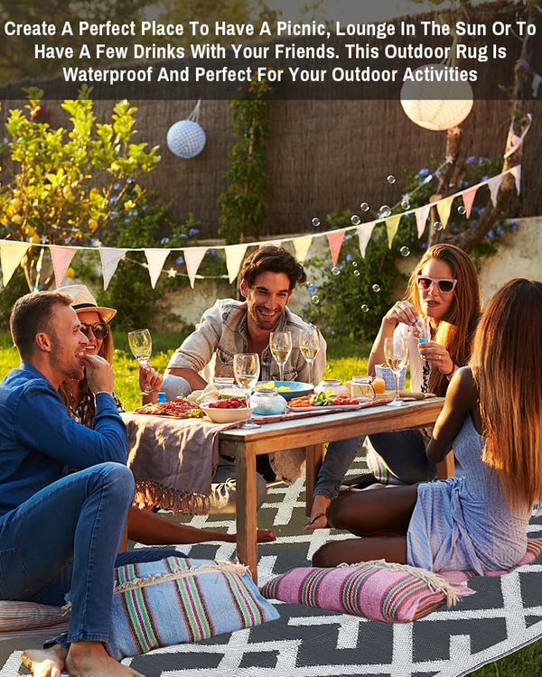 LILIOFFIC Outdoor Rug for Patio , 5'X8' Waterproof Plastic Patio Mat, Reversible Camping Rugs, Rv, Porch, Deck, Camper, Balcony,