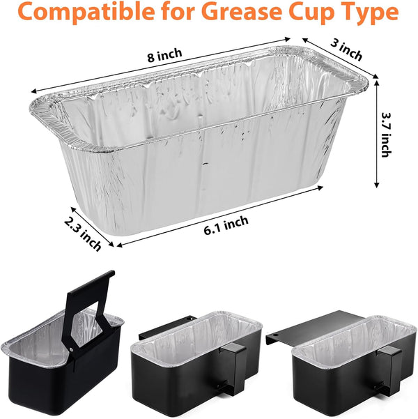 50-Pack Griddle Accessories for Blackstone - Grease Cup Liners Compatible with Blackstone 5017 Griddle, Aluminum Foil Drip Pan Disposable Grease