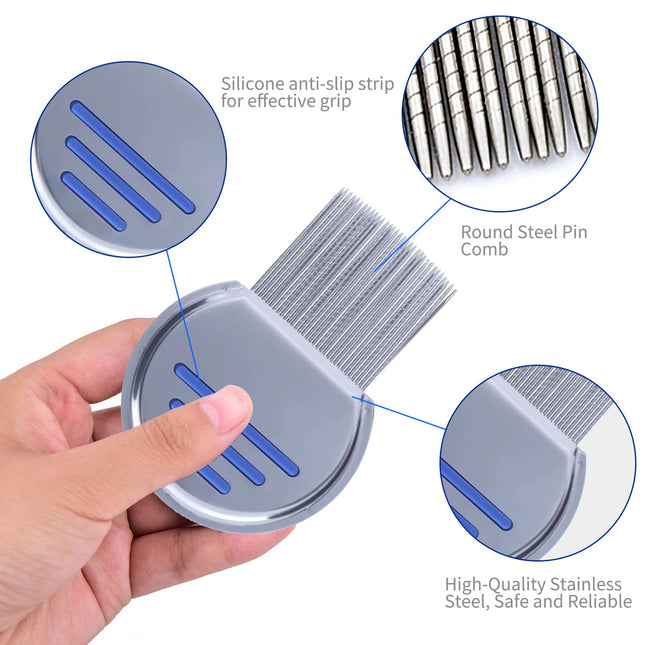 9 Pcs Lice Combs, Flea Combs, Hair Comb Double Sided Fine Tooth Combs, Removal Dandruff Comb with Metal Teeth, Stainless