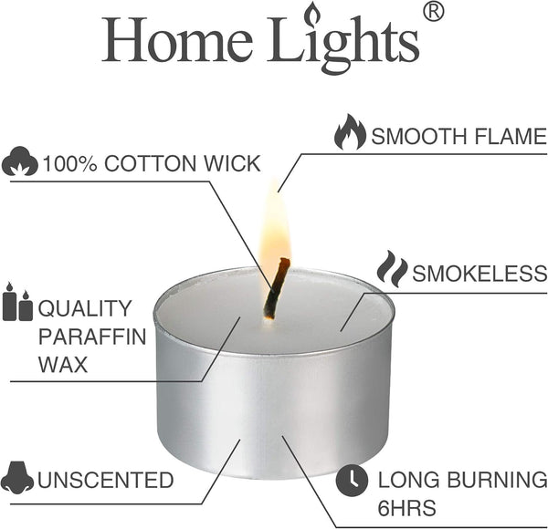 Unscented White Tealight Candles -200 Packs, 6 to 7 Hour Burn Time Smokeless Tea Light Candles, Mini Votive Paraffin Candles with Cotton Wicks for