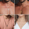 M MOOHAM Cross Necklace for Men Teen Boys 16-30 Inch "Silver: Cross Pendant 1.2"*0.7" Stainless Steel 20.0 Inches