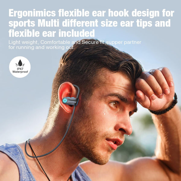 Boean Bluetooth Headphones, Bluetooth 5.3 Wireless Headphones with 16 Hours Playtime, Stereo Bass IPX7 Waterproof Over Ear Earphones AI Music