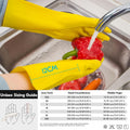 Vgo... 1-Pair Reusable Household Gloves, Rubber Dishwashing Gloves, Extra Thickness, Long Sleeves, Kitchen Cleaning, Working, Painting, Gardening,