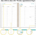 2026-2027 Appointment Book - 2026-2027 Daily Hourly Planner from July 2026 - June 2027,12 Monthly Tabs, Inner Pocket, 6.4" x 8.5", Black Flower