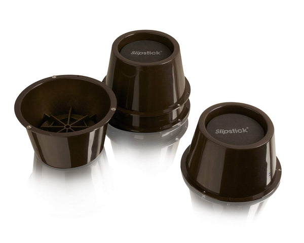 Slipstick CB654 2 Inch Lift Furniture Risers / Bed Risers, Adds 2" Height to Heavy Furniture or Beds (Set of 4) Supports 2,000 lbs,Chocolate/Dark