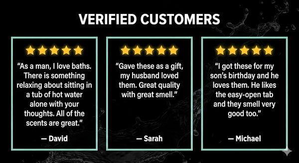 Bath Bombs for Men, Gift Set of 8 Scented Organic Handmade Bath Bombs of 2.5 oz with Natural Essential Oils for Boyfriend, Husband, Father or