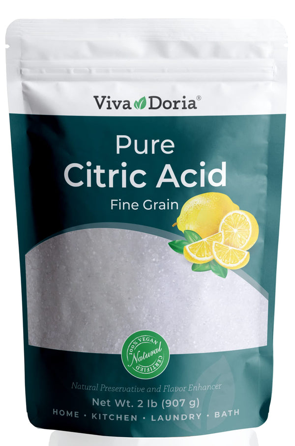 Viva Doria 100% Pure Citric Acid, Food Grade, Fine Grain, 2 lb (907 g) 2 Pound (Pack of 1)