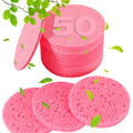 METUUTER 50 PCS Compressed Facial Sponges for Estheticians- 100% Natural Cellulose Face Sponge Professional Cosmetic Spa Sponges for Face