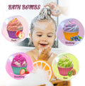 Bath Bombs for Kids with Surprise Jewelry Inside, 8 Cupcake Bath Bombs for Girls Gift Set, Handmade Fizzes Balls with Rich Bubble Bath, Ideal for