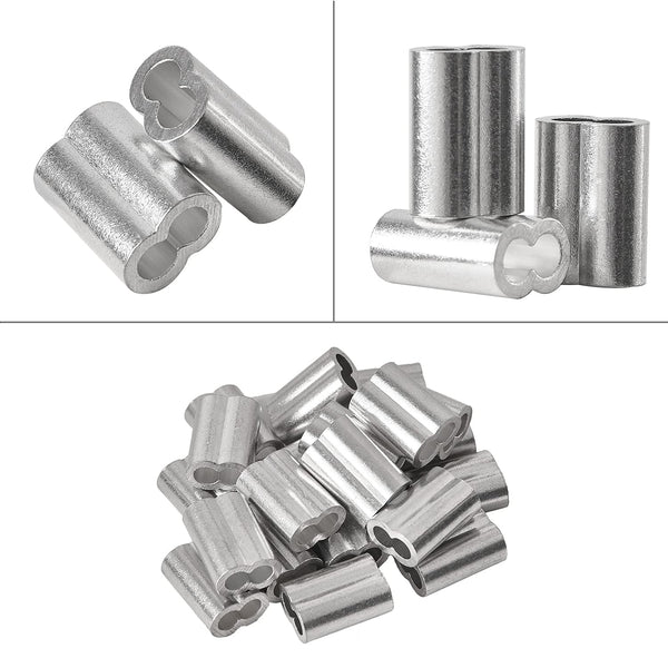 3/16" 20PCS Aluminum Crimping Loop Sleeve for Wire Rope, Cable Ferrule 3/16"(5mm)