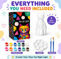 Goodyking Paint Your Own Cat Lamp Kit, DIY Cat Crafts Night Light, Painting Kit Arts & Crafts for Kids Ages 8-12, Art Supplies Birthday Easter