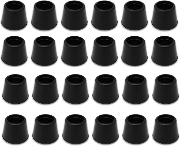 Shepherd Hardware 8761E Leg Tips 7/8-Inch inside Diameter Rubber Chair Leg Caps, 24 Pack, Black