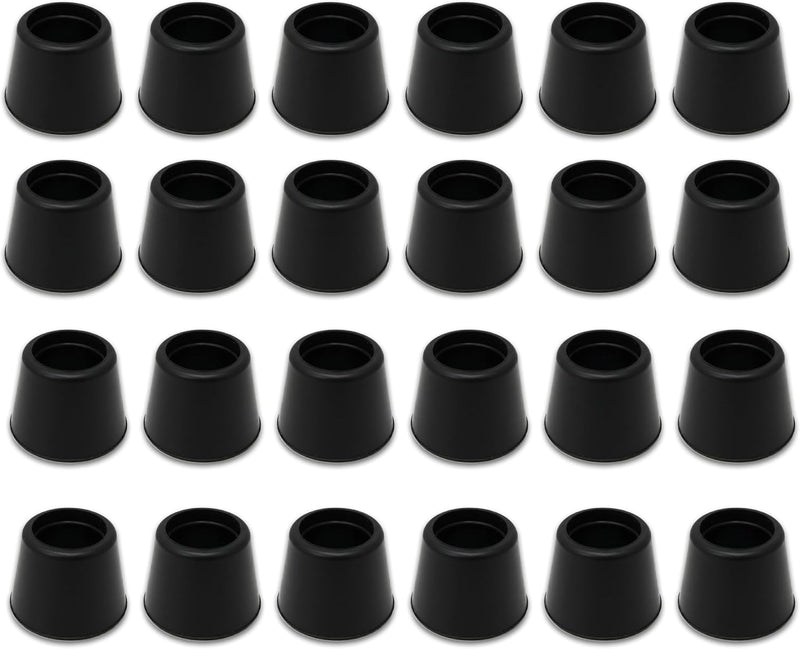 Shepherd Hardware 8761E Leg Tips 7/8-Inch inside Diameter Rubber Chair Leg Caps, 24 Pack, Black