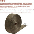 LEDAUT 2" x 50' Titanium Exhaust Heat Wrap Roll for Motorcycle Fiberglass Heat Shield Tape with Stainless Ties 2 inches X 50 feet roll