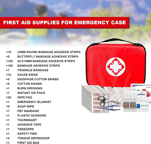 Travel-First Aid-Kit Car-Home 300PCS Survival-Kit Outdoor-Adventure - Small Port