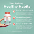 Maryruth Organics Toddler Multivitamin Gummies + Postbiotics | USDA Organic | Vitamins for Kids Ages 2+ | Immune Support | Vitamin C | Vitamin D3