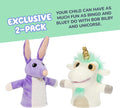 Bluey Unicorse & Bob Bilby Hand Puppet Plush Toys, 8-9”, 2-Pack | Soft deluxe fabric, embroidered details, perfect for toddler hands, imaginative