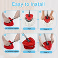 Spin Mop Head, Mop Replacement Handle,Brush,Base Compatible with O Cedar 1 Tank,2 Microfiber Mop Refills,1 Triangle Base,1 Brush and 30-58" Mop