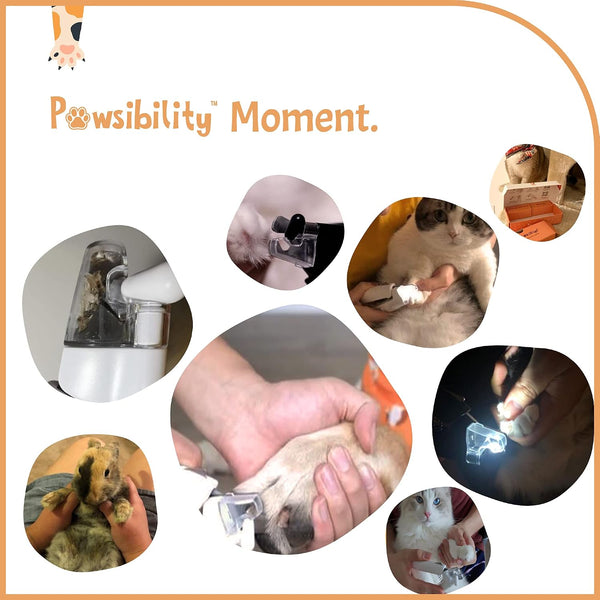 Pawsibility - Reinvented Pet Nail Clippers for Your Pal - USB Rechargeable LED Light for Bloodline | Razor Sharp and Durable Blade | Vets
