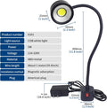 Led Magnetic Work Light 300mm Flexible Gooseneck lamp 500 Lumens 120 Volt for Sewing Machine Lathe Milling Drill Press Industrial Lighting Magnets